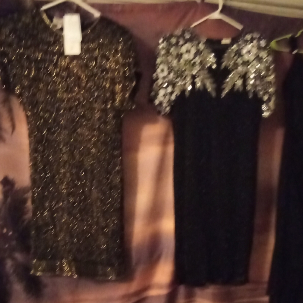 Stenay Glittering Black and Gold Mini Dress